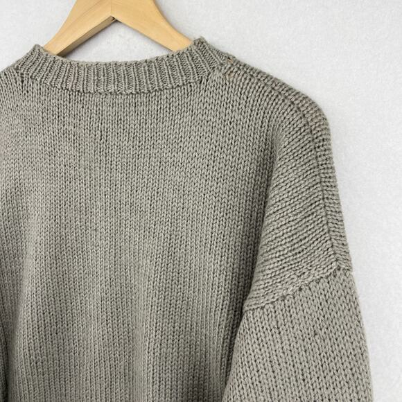 ACA Sweater Mens S 100% Wool Hand Knit Pullover Jumper Brown VTG 80s - Picture 8 of 14